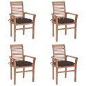 Krzesła stołowe, 4 szt., poduszki taupe, drewno tekowe Lumarko!
