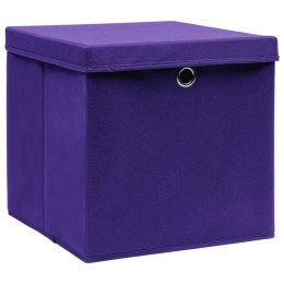 Pudełka z pokrywami, 4 szt., fioletowe, 32x32x32 cm, tkanina Lumarko!