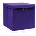 Pudełka z pokrywami, 4 szt., fioletowe, 32x32x32 cm, tkanina Lumarko!