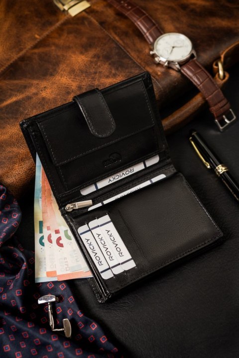 Rozbudowany portfel męski ze skóry naturalnej Lumarko!