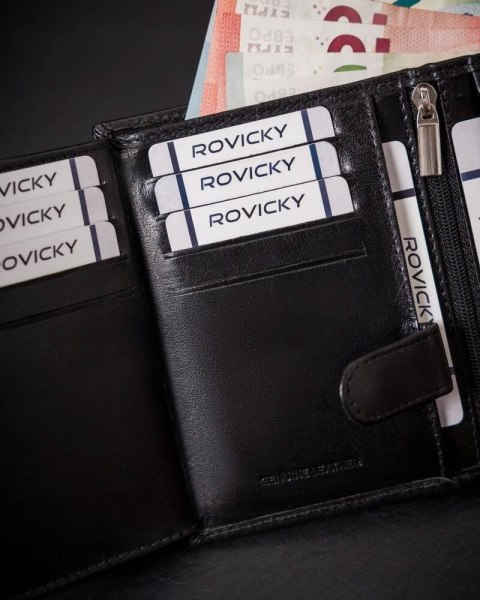 Rozbudowany portfel męski ze skóry naturalnej z systemem RFID Lumarko!