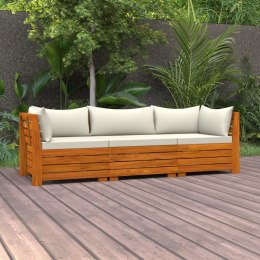 3-osobowa sofa ogrodowa z poduszkami, lite drewno akacjowe Lumarko!