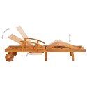 Ogrodowy leżak ze stolikiem i poduszką, lite drewno akacjowe Lumarko!