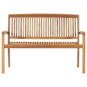 Sztaplowana ławka ogrodowa z poduszką, 128,5 cm, drewno tekowe Lumarko!
