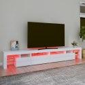 Szafka pod TV z oświetleniem LED, biała, 260x36,5x40 cm Lumarko!