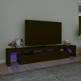 Szafka pod TV z oświetleniem LED, czarna, 230x36,5x40 cm Lumarko!