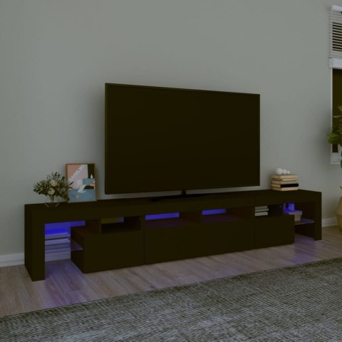 Szafka pod TV z oświetleniem LED, czarna, 230x36,5x40 cm Lumarko!