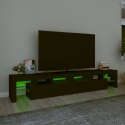 Szafka pod TV z oświetleniem LED, czarna, 230x36,5x40 cm Lumarko!