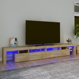 Szafka pod TV z oświetleniem LED, dąb sonoma, 260x36,5x40 cm Lumarko!