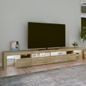 Szafka pod TV z oświetleniem LED, dąb sonoma, 260x36,5x40 cm Lumarko!