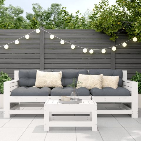 Podnóżek ogrodowy, biały, 62x30x32 cm, lite drewno sosnowe Lumarko!