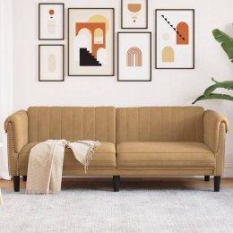 Sofa 3-osobowa, brązowa, tapicerowana aksamitem Lumarko!