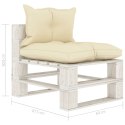 Ogrodowa sofa 4-osobowa z palet, z kremowymi poduszkami, drewno Lumarko!