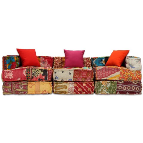 Puf modułowy, 3-osobowy, patchwork, tkanina Lumarko!