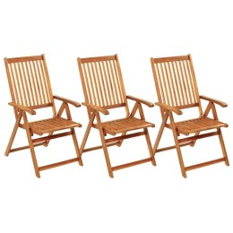 Składane krzesła ogrodowe z poduszkami, 3 szt., drewno akacjowe Lumarko!