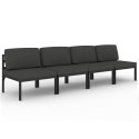 4-osobowa sofa ogrodowa z poduszkami, aluminium, antracytowa Lumarko!