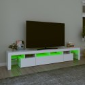 Szafka pod TV z oświetleniem LED, biała, 230x36,5x40 cm Lumarko!