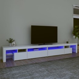 Szafka pod TV z oświetleniem LED, biała, 290x36,5x40 cm Lumarko!