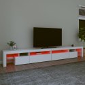 Szafka pod TV z oświetleniem LED, biała, 290x36,5x40 cm Lumarko!