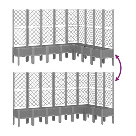 Donica ogrodowa z kratką, jasnoszara, 200x160x142 cm, PP Lumarko!
