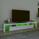 Szafka pod TV z oświetleniem LED, biała, 230x36,5x40 cm Lumarko!