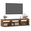 Szafka pod TV z oświetleniem LED, przydymiony dąb, 180x35x40 cm Lumarko!