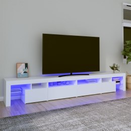 Szafka pod TV z oświetleniem LED, biała, 260x36,5x40 cm Lumarko!