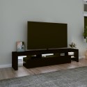 Szafka pod TV z oświetleniem LED, czarna 200x36,5x40 cm cm Lumarko!