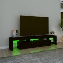 Szafka pod TV z oświetleniem LED, czarna 200x36,5x40 cm cm Lumarko!