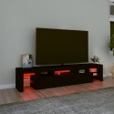 Szafka pod TV z oświetleniem LED, czarna 200x36,5x40 cm cm Lumarko!