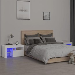 Szafki z oświetleniem LED, 2 szt., białe, połysk, 70x36,5x40 cm Lumarko!