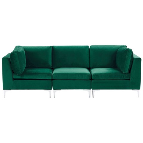 Sofa modułowa 3-osobowa welurowa zielona EVJA Lumarko!