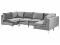 Sofa modułowa 6-osobowa welurowa szara EVJA Lumarko!