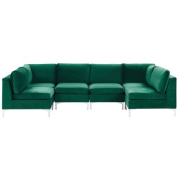 Sofa modułowa 6-osobowa welurowa zielona EVJA Lumarko!