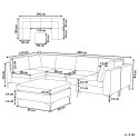 Sofa modułowa 6-osobowa z otomaną welurowa szara EVJA Lumarko!