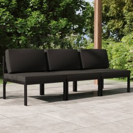 3-osobowa sofa ogrodowa z poduszkami, aluminium, antracytowa Lumarko!