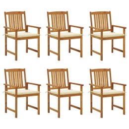Krzesła ogrodowe z poduszkami, 6 szt., lite drewno akacjowe Lumarko!