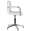 Obrotowe krzesło stołowe, białe, obite sztuczną skórą Lumarko!