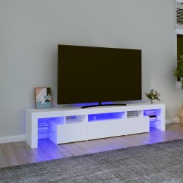 Szafka pod TV z oświetleniem LED, biała 200x36,5x40 cm cm Lumarko!