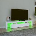 Szafka pod TV z oświetleniem LED, biała 200x36,5x40 cm cm Lumarko!