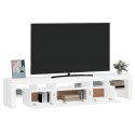 Szafka pod TV z oświetleniem LED, biała 200x36,5x40 cm cm Lumarko!