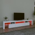 Szafka pod TV z oświetleniem LED, biała, 215x36,5x40 cm Lumarko!