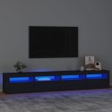 Szafka pod TV z oświetleniem LED, czarna, 240x35x40 cm Lumarko!