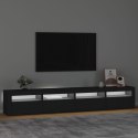 Szafka pod TV z oświetleniem LED, czarna, 240x35x40 cm Lumarko!