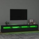 Szafka pod TV z oświetleniem LED, czarna, 240x35x40 cm Lumarko!