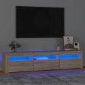 Szafka pod TV z oświetleniem LED, dąb sonoma, 180x35x40 cm Lumarko!