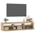 Szafka pod TV z oświetleniem LED, dąb sonoma, 180x35x40 cm Lumarko!