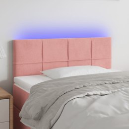 Zagłówek do łóżka z LED, różowy, 100x5x78/88 cm, aksamit Lumarko!
