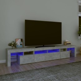 Szafka pod TV z oświetleniem LED, szarość betonu, 230x36,5x40cm Lumarko!