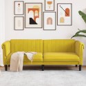 Sofa 3-osobowa, żółta, tapicerowana aksamitem Lumarko!